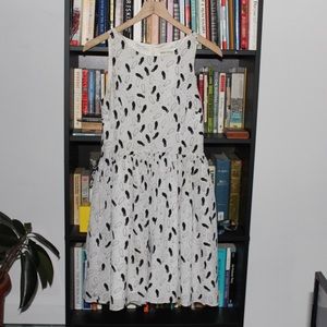 White Rachel Antanoff Mini Dress with Shoe Print Design
